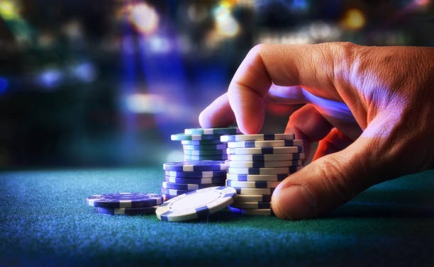 Baccarat table showing Banker and Player hands